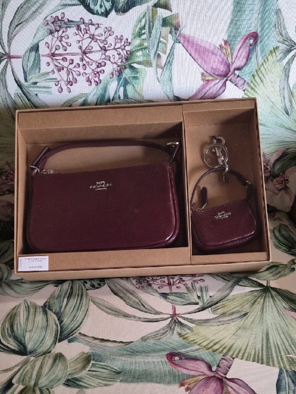 Coach Burgundy Leather Wristlet and Mini Pouch Set - Picture 2 of 6